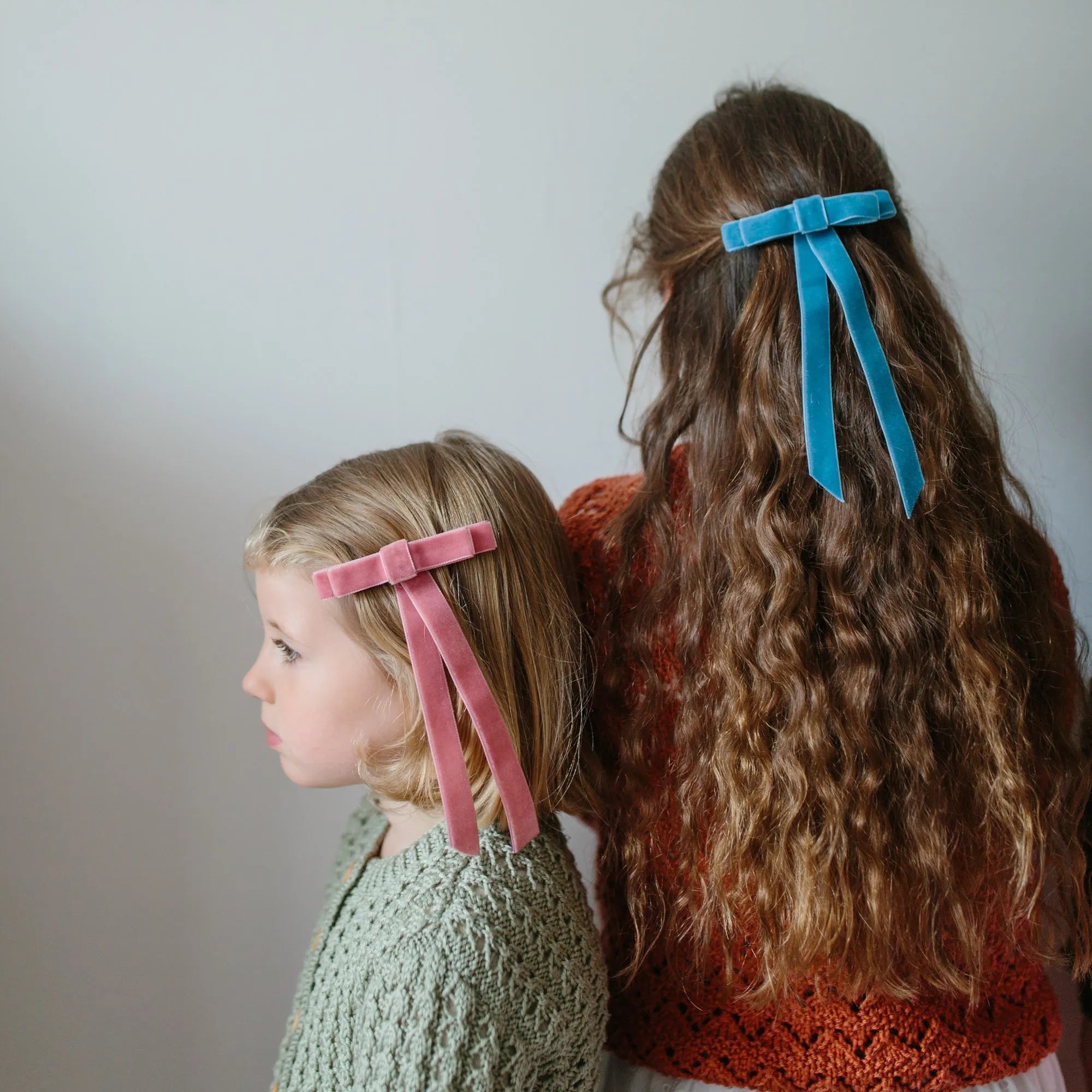 Handmade Velvet Hair Bow, Ballet Pink