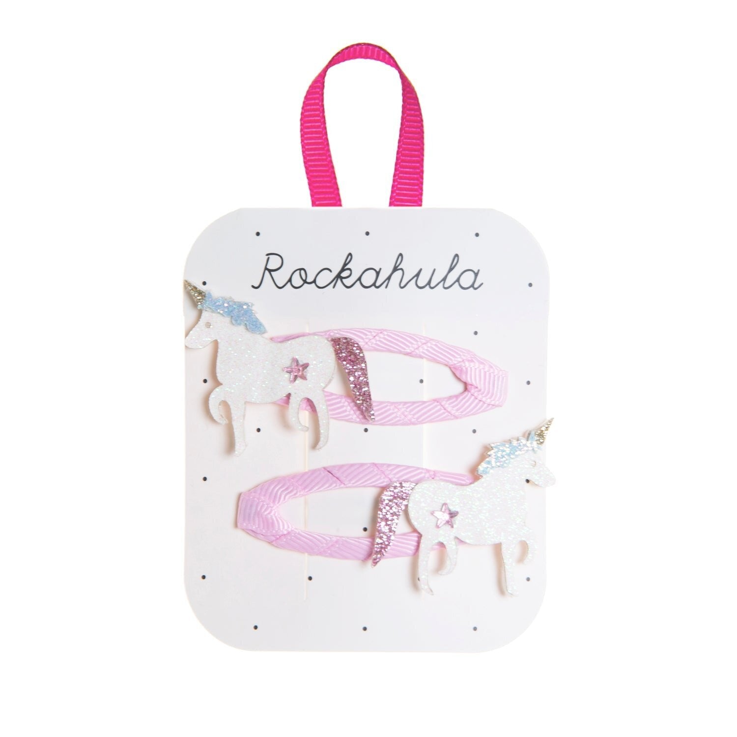 Pack of hair ribbons with 'Rockahula' branding on a white background