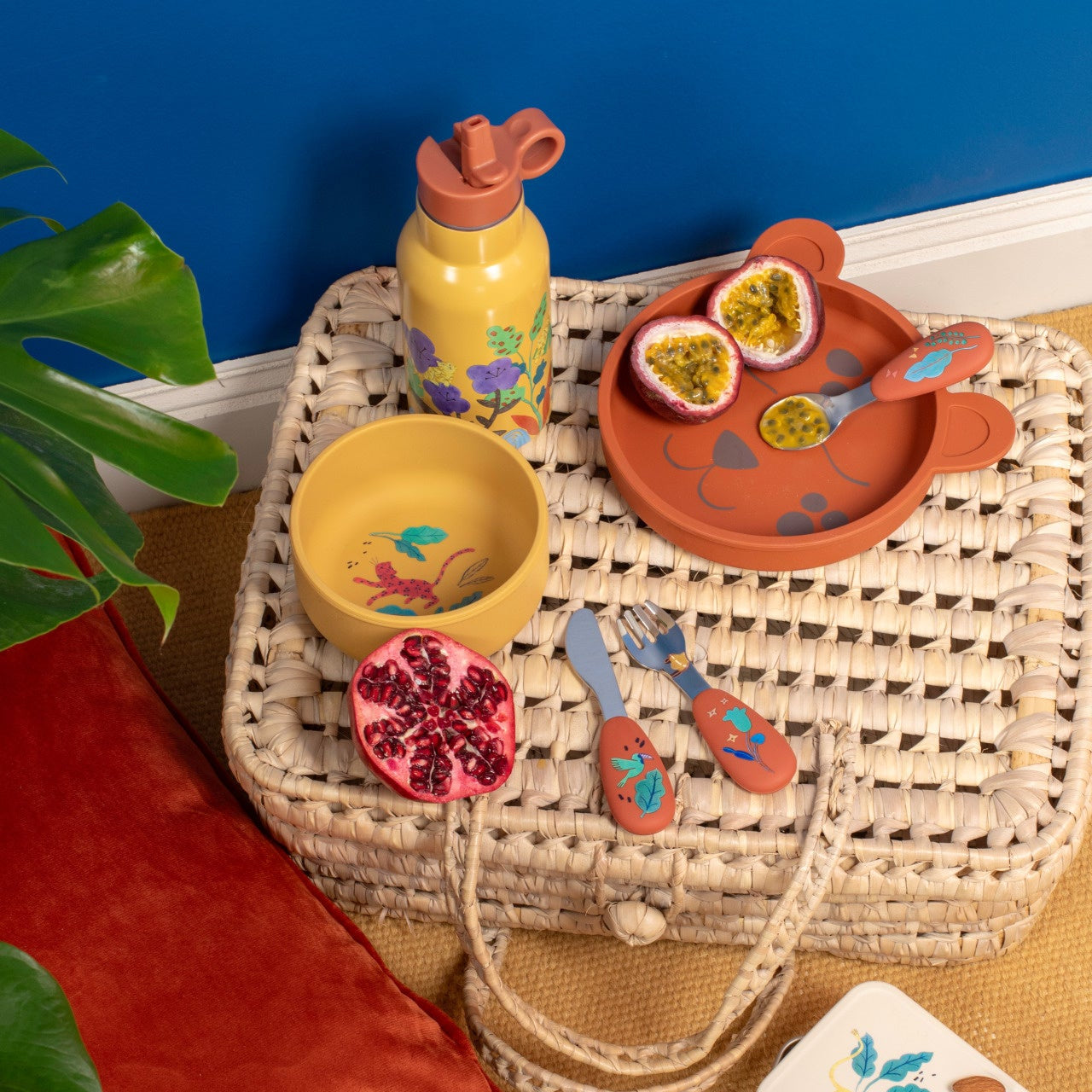 Moulin Roty Silicone Tableware Set, La forêt Mawa - Yoyo & Flo