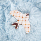 swallow motif on a fluffy blue surface
