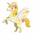 Colorful unicorn toy with wings on a white background