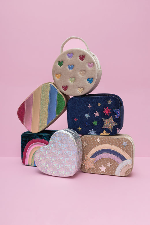 childrens bags on a pink background
