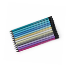 Set of colored pencils in various colors on a white background
