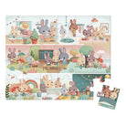 Children's puzzle with cartoon animal characters in pastel colours