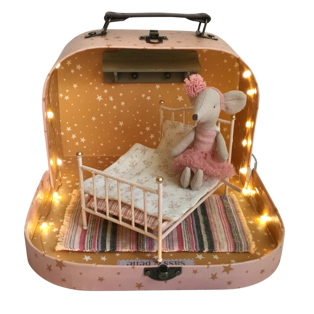 Maileg Little Ballerina Bedroom in a mini suitcase