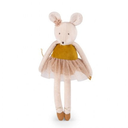 Moulin Roty Gold Velvet ballerina Mouse, La Petite Ecole de Danse