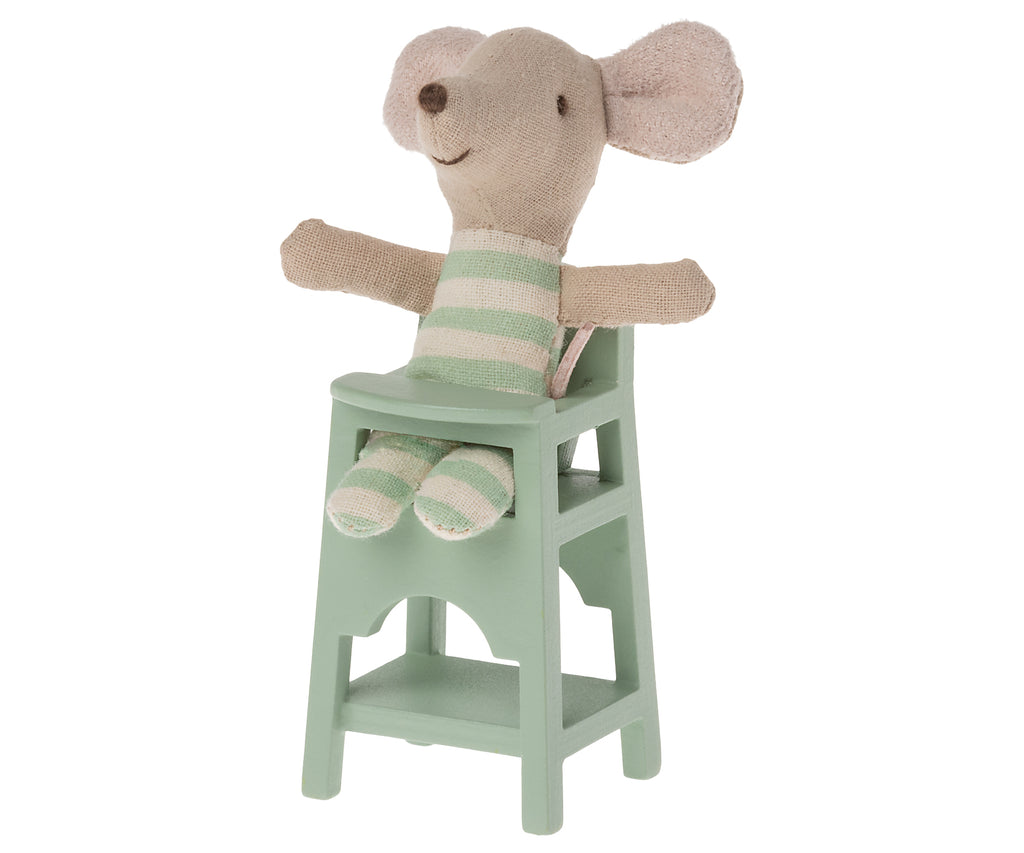 Maileg high chair, mouse - mint