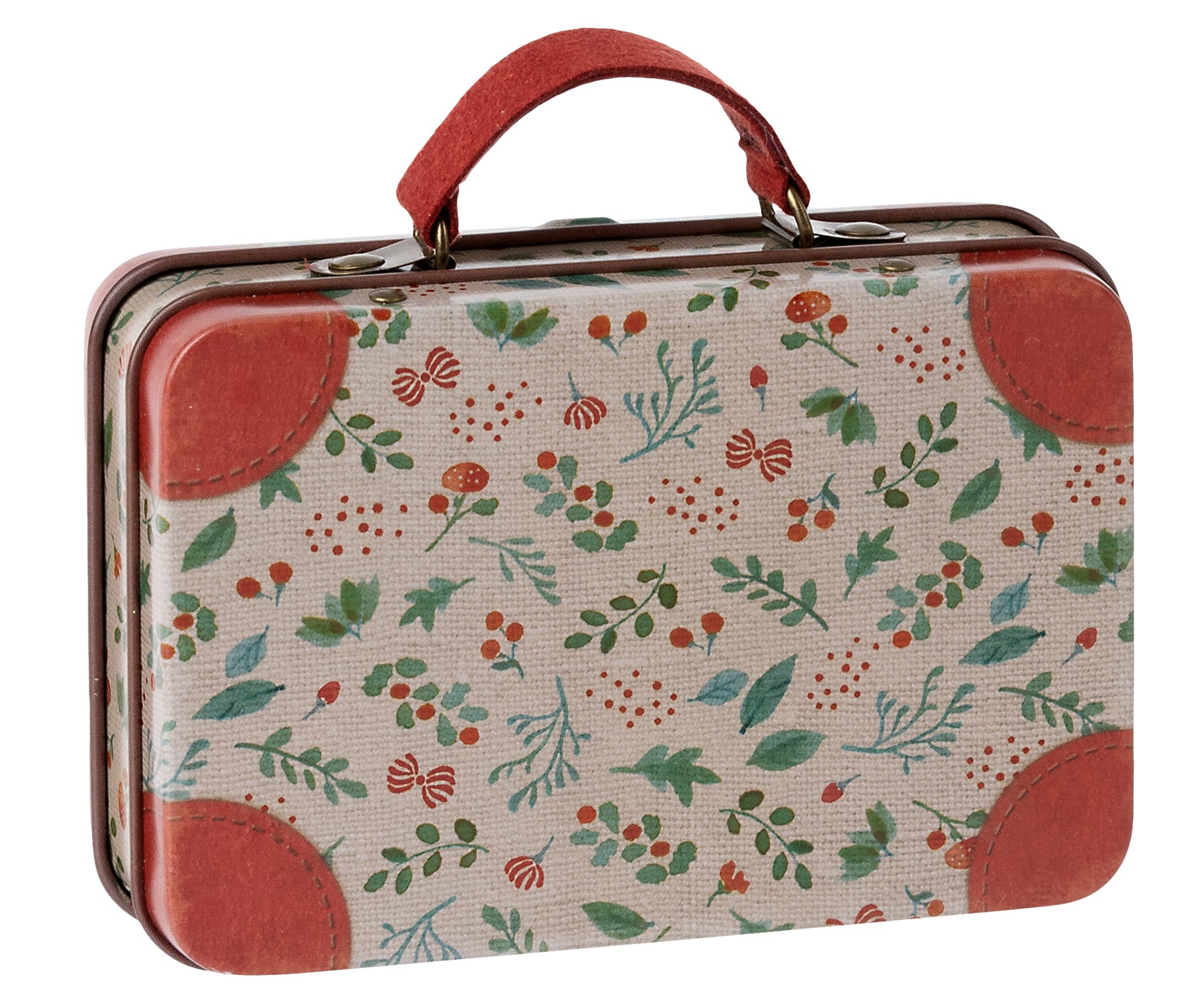 Maileg miniature suitcase, Holly pattern