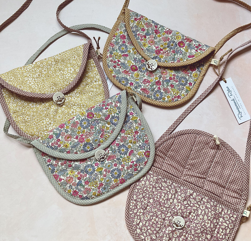 A selection of Liberty Fabric Bags by Runaround Retro 