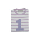 NumbeBob and Blossom Number  1 Breton T-Shirt - Parma Violet and white