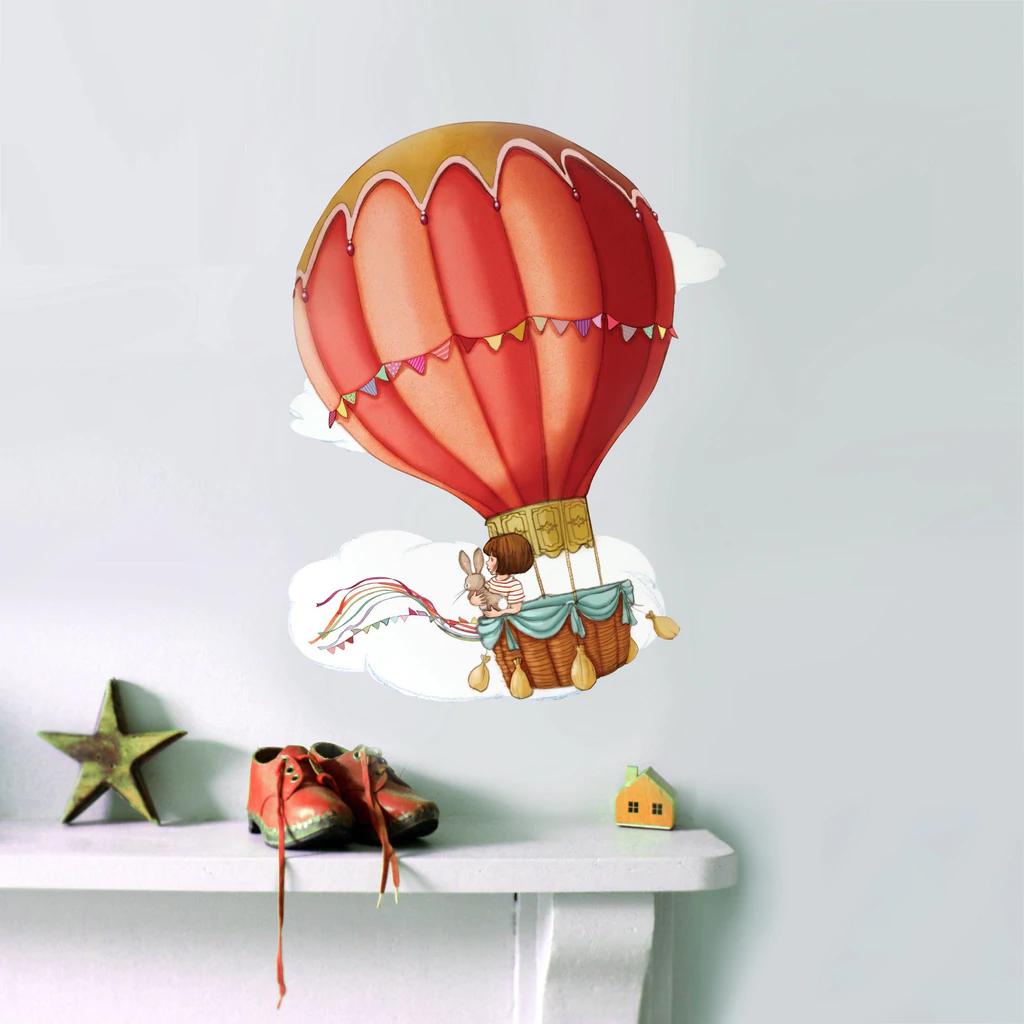 Belle & Boo Hot Air Balloon Wall Sticker