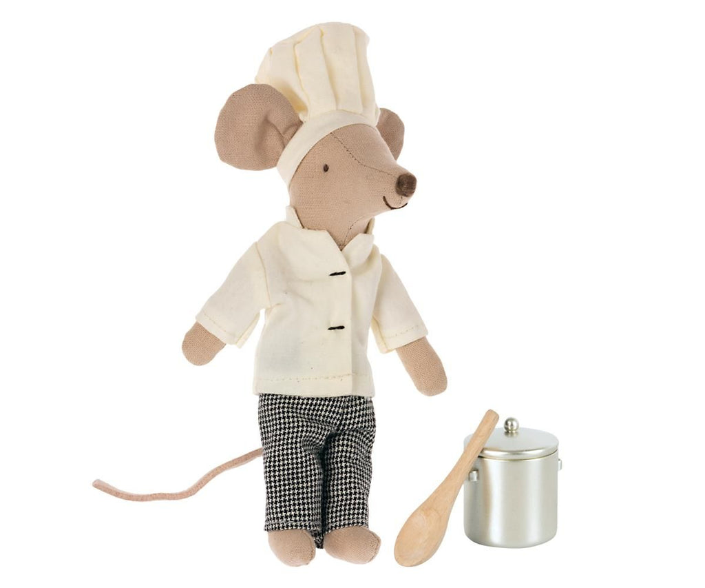 Maileg Big Brother Chef mouse, pot & spoon