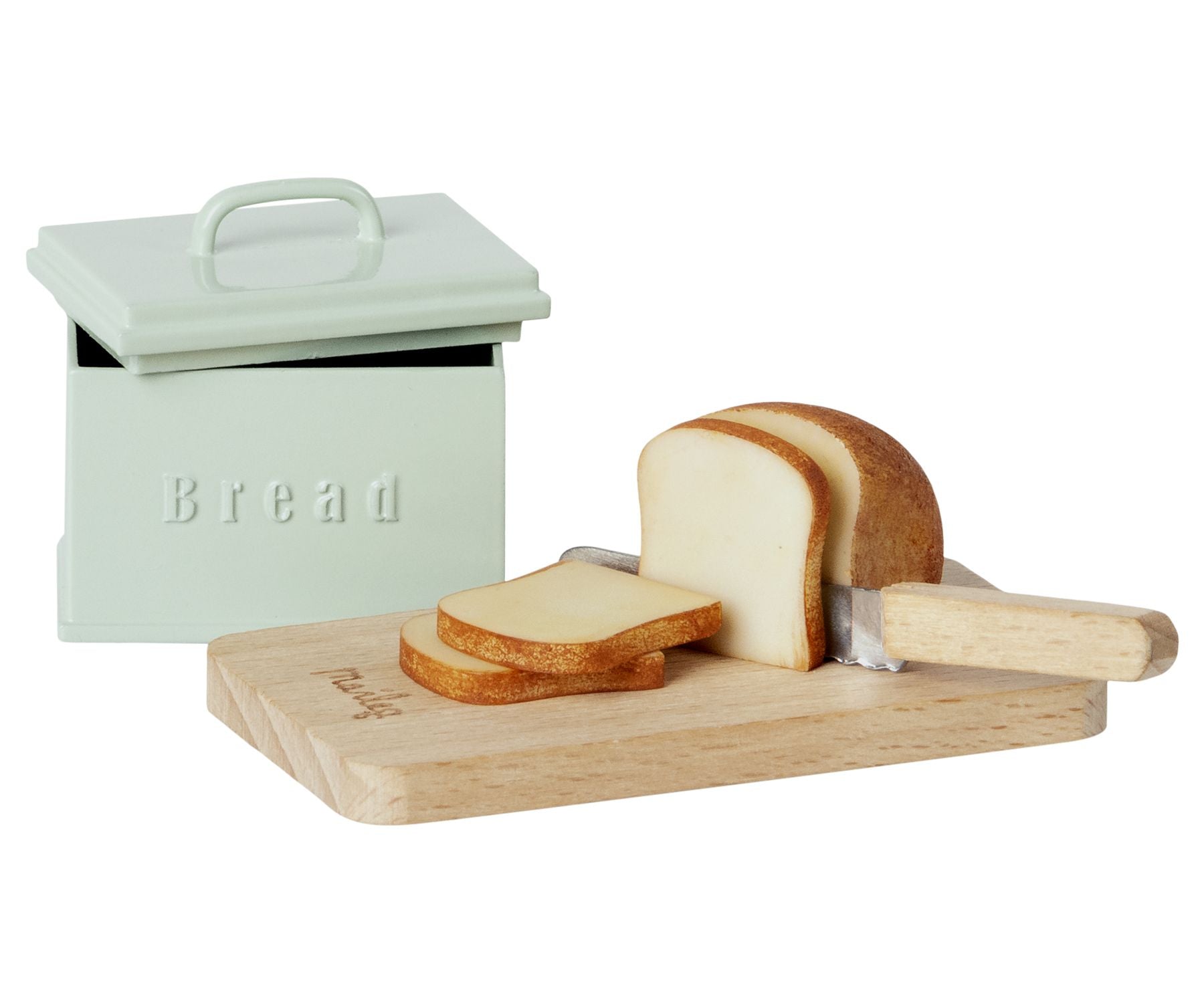 Maileg bread bin, board & knife