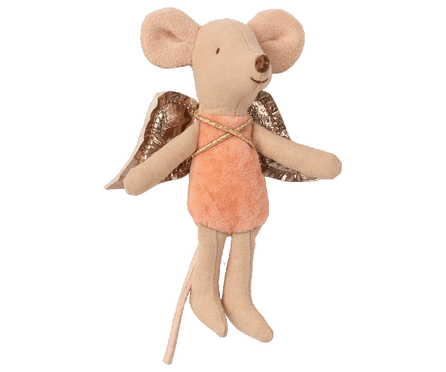 Maileg Fairy mouse with removable gold wings, pink