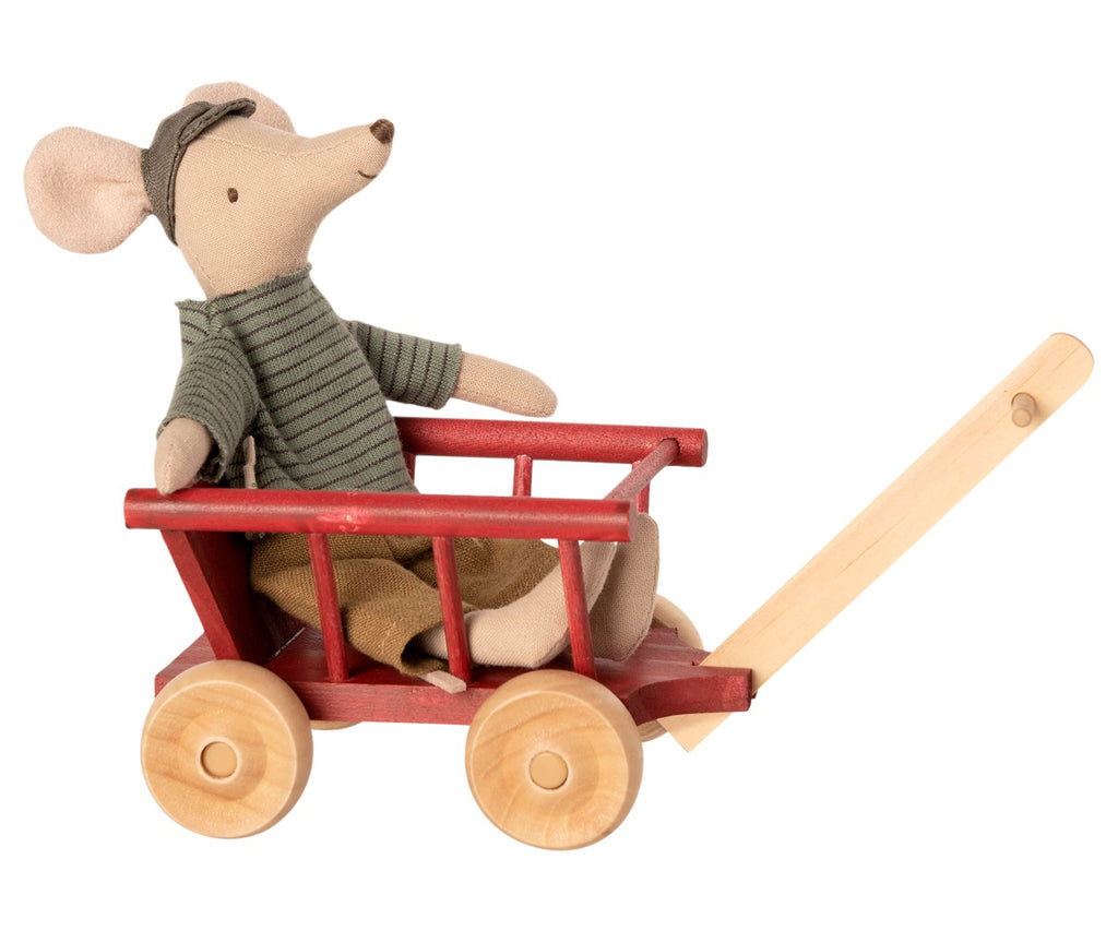 Maileg wooden wagon - red