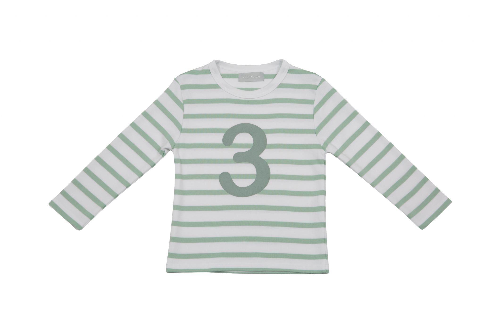 Bob and Blossom Number 3 Breton T-shirt - Seafoam