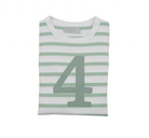 Bob and Blossom Number 4 Breton T-Shirt - Seafoam