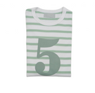 Bob and Blossom Number 5 Breton T-Shirt - Seafoam