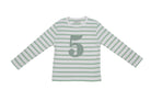 Bob and Blossom Number 5 Breton T-Shirt - Seafoam