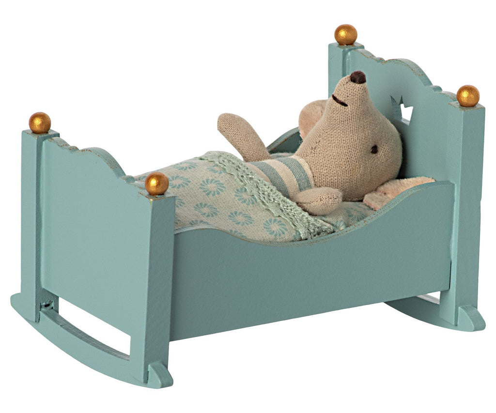 Maileg Cradle for baby mouse - blue
