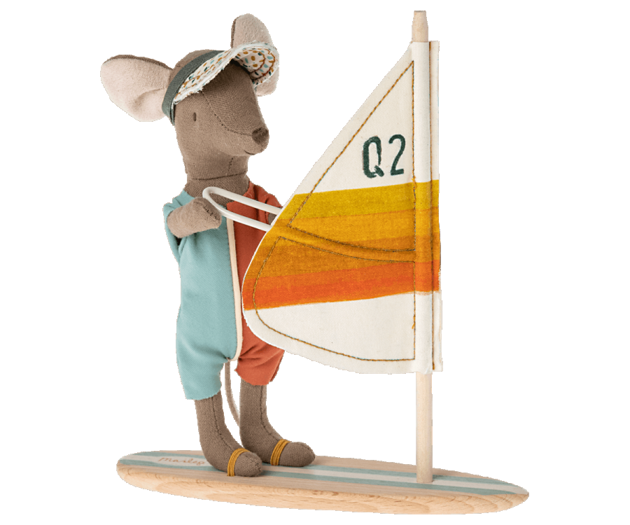 Maileg Surfer mouse big brother with surf board