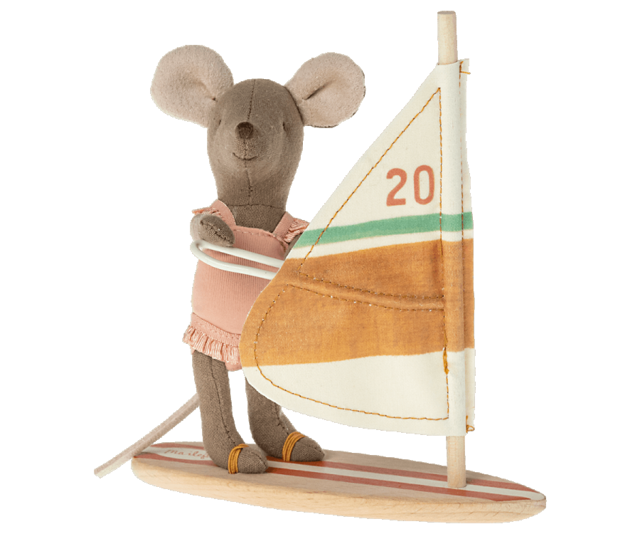 Maileg Surfer mouse little sister with surf board