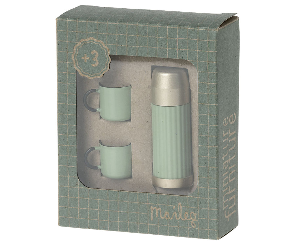 Maileg Miniature Thermos & cups - mint