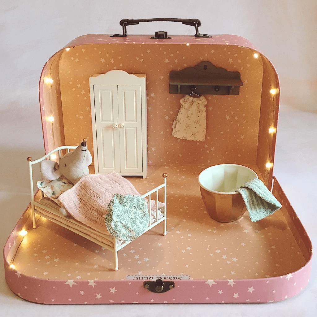 Maileg Wellness Mouse Bedroom in a Suitcase